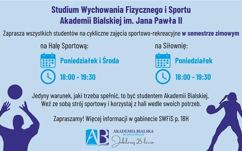 Hala Sportowa dostępna dla studentów